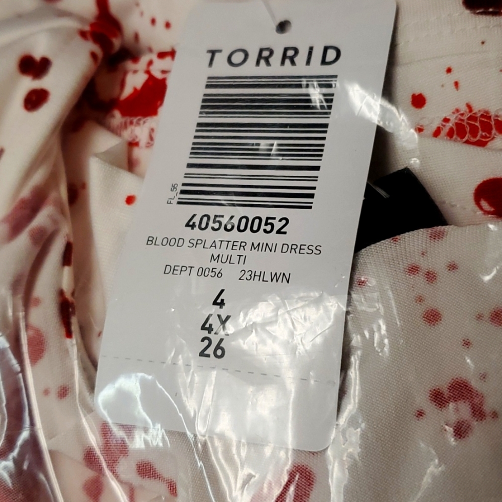 ❤️NWT TORRID BLOOD SPLATTER HALLOWEEN COSTUME SLASHER COSPLAY DRESS PLUS - Picture 7 of 12